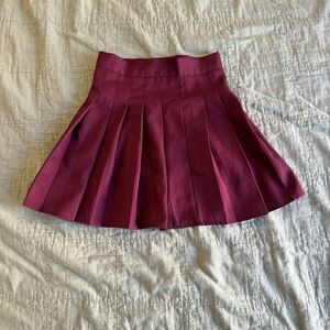 Yookyook girl | made in korea women's xsmall Pleated Burgundy Mini Skirt